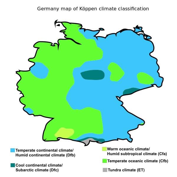 mapa do alemão clima