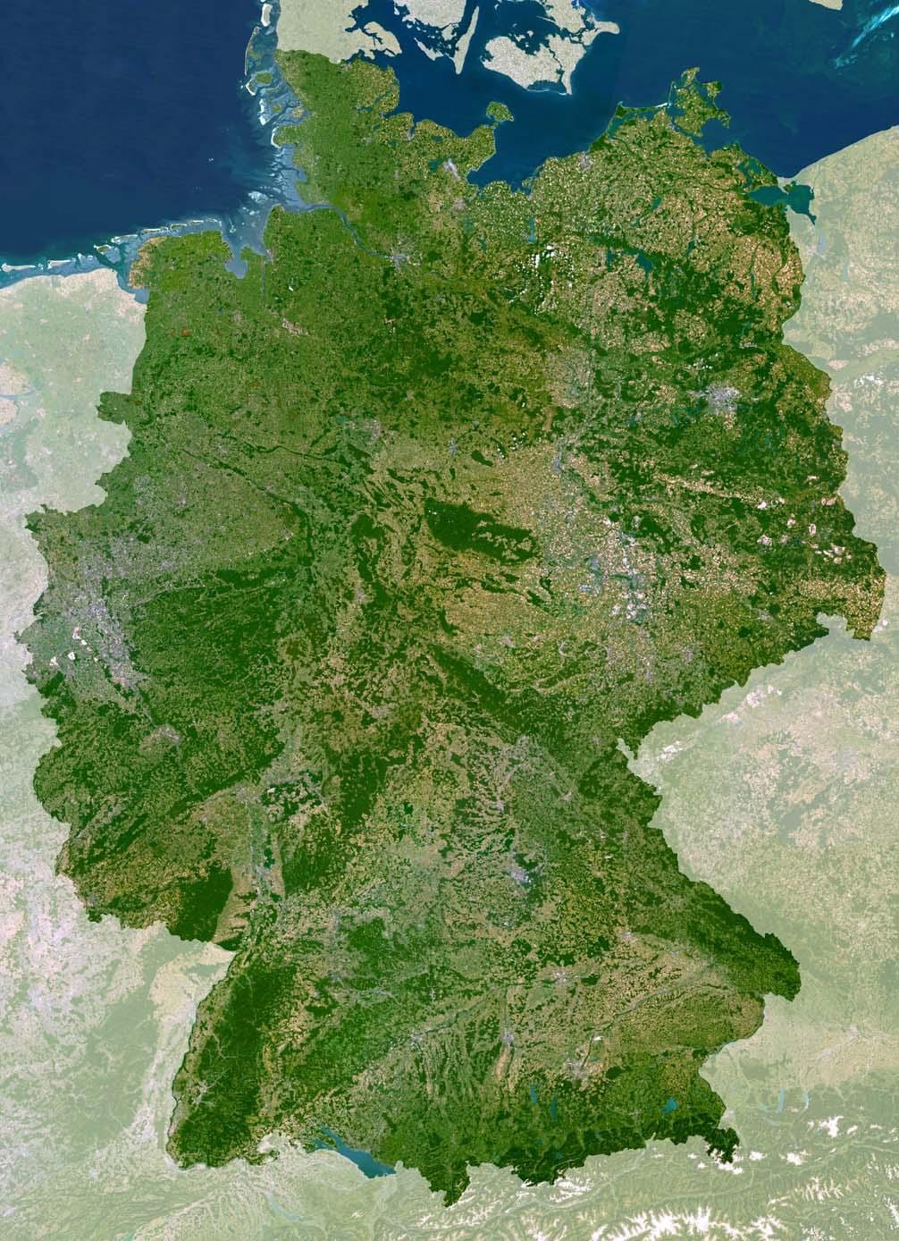mapa da Alemanha por satélite