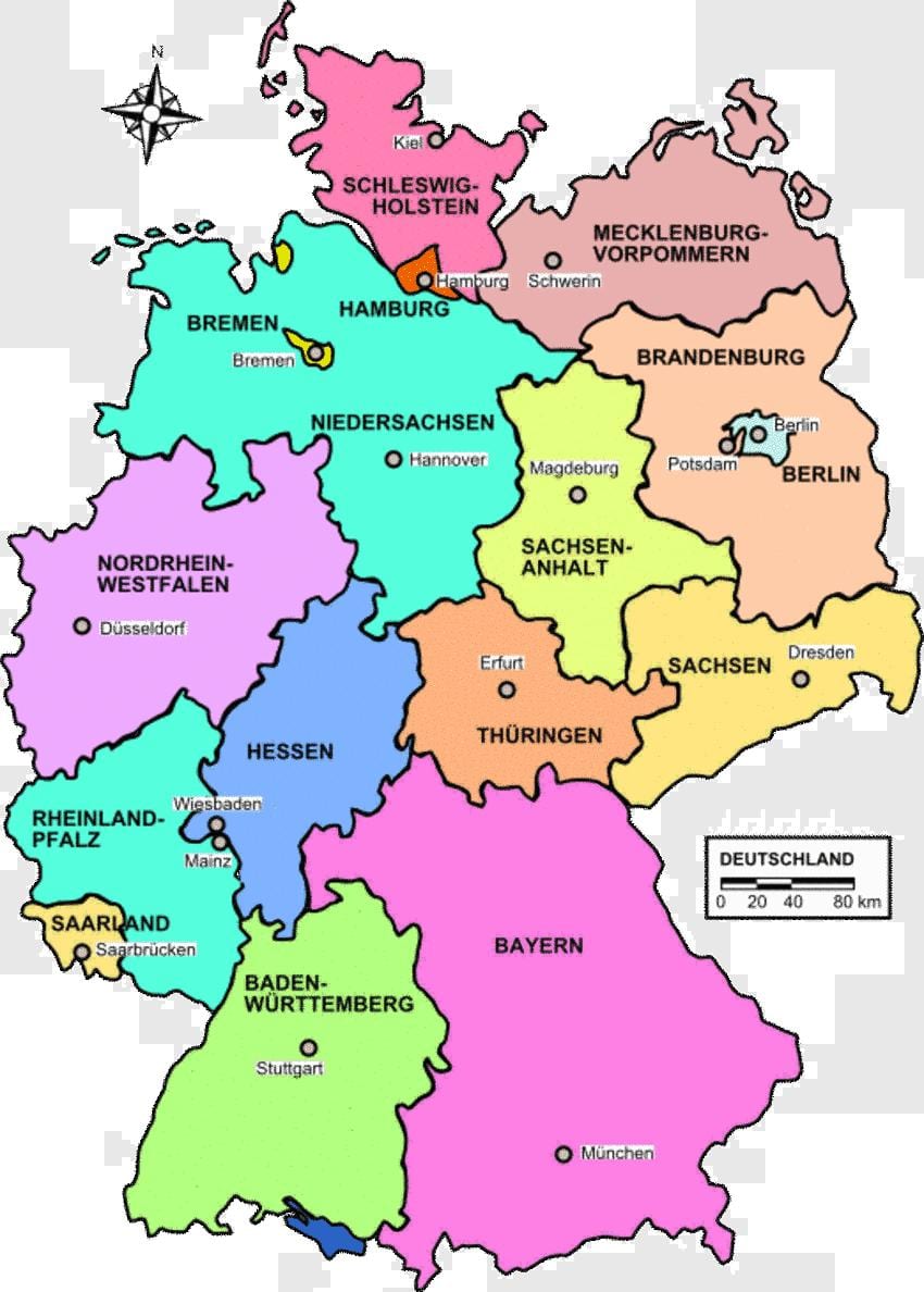 mapa da Alemanha, país
