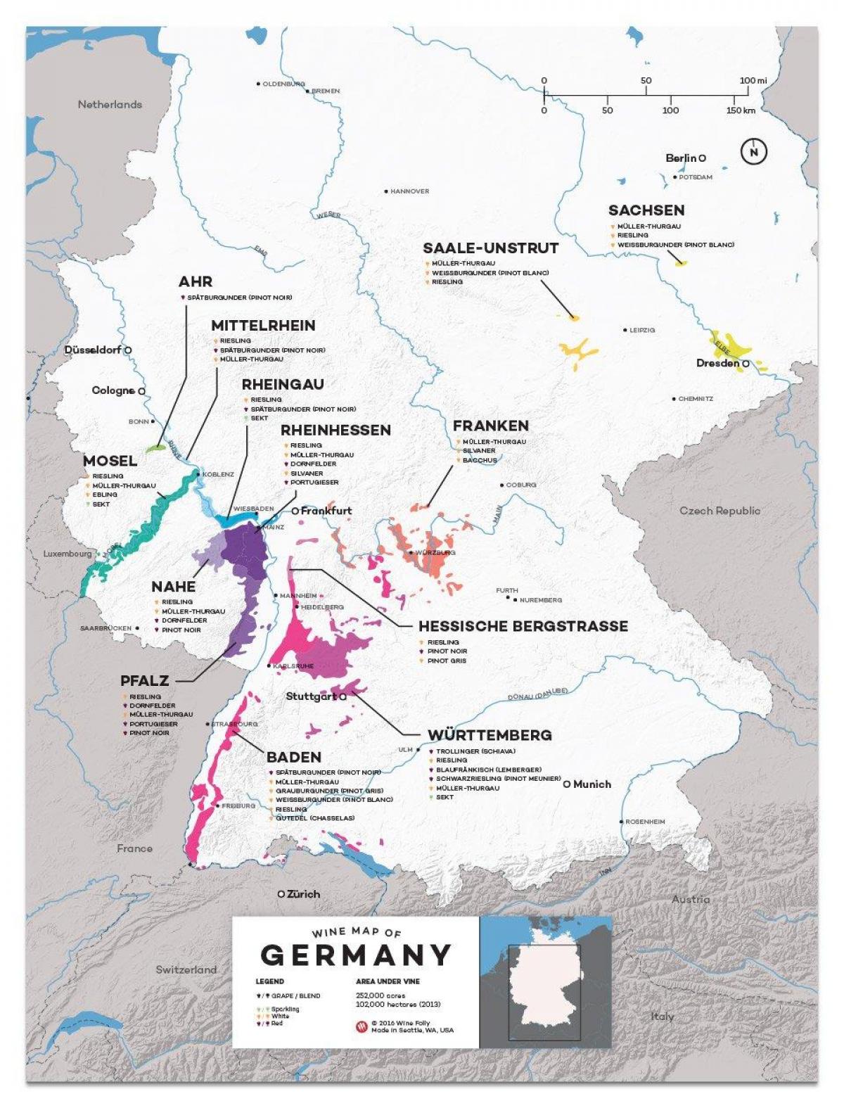 mapa da Alemanha vinho