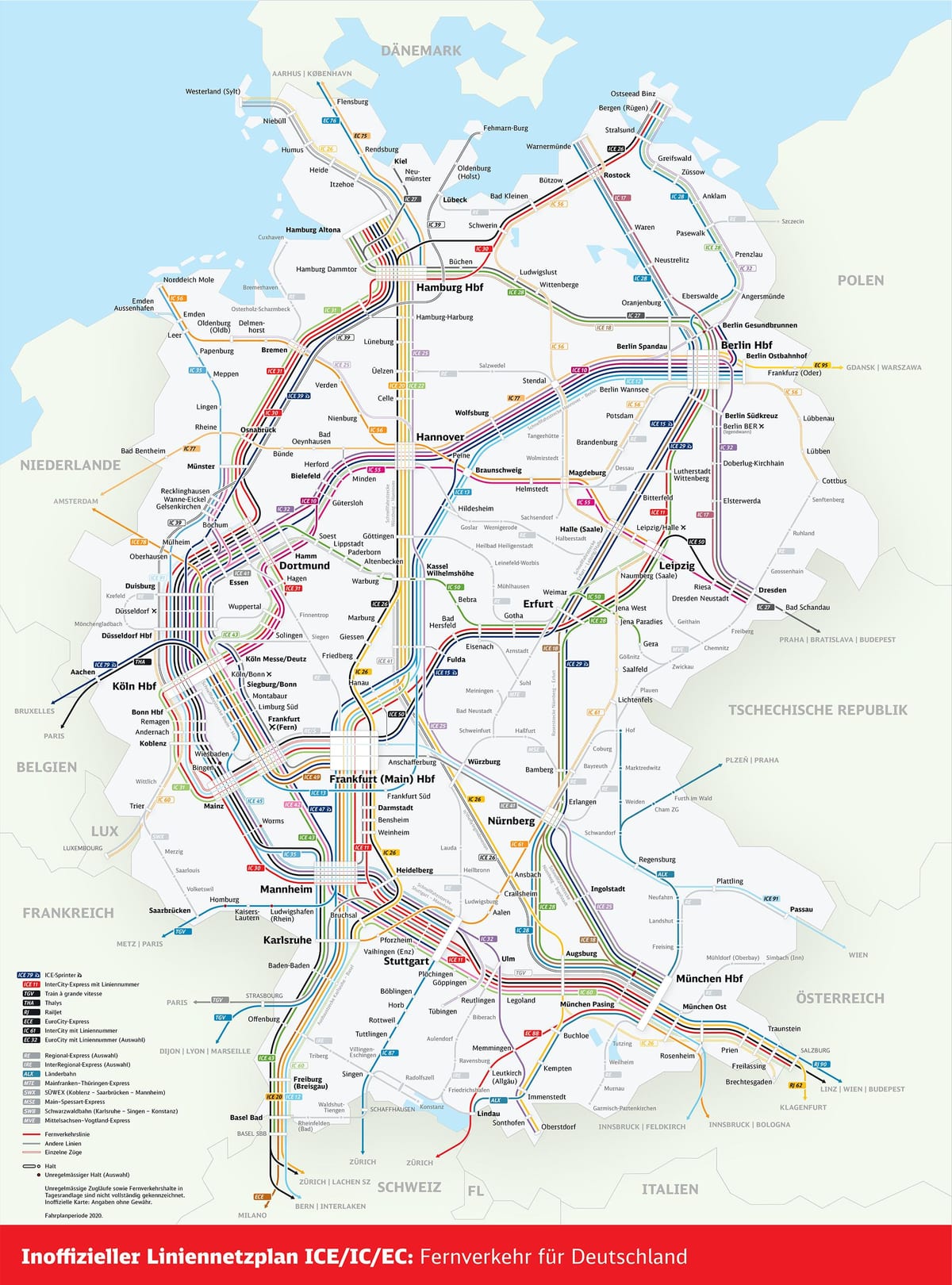 Alemanha mapa ferroviário suburbano