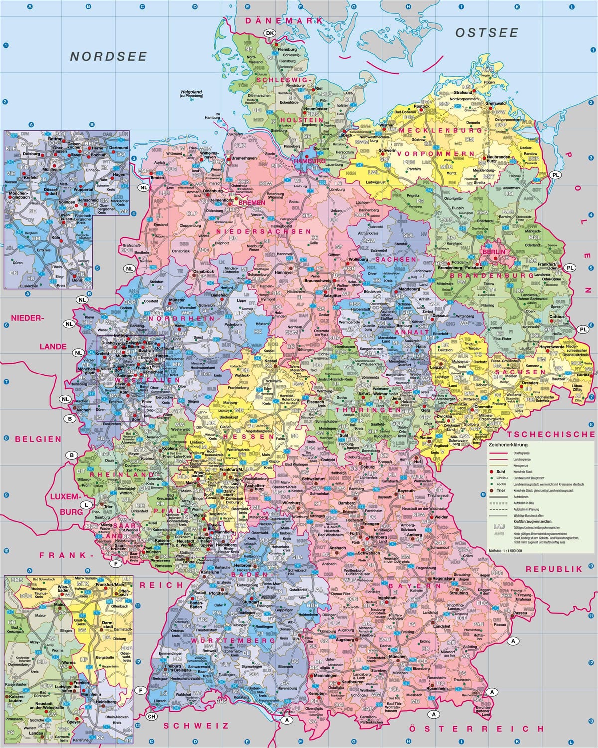mapa da Alemanha, grande