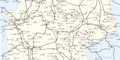 Mapa da Alemanha rotas de trem