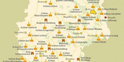 Mapa da Alemanha castelos