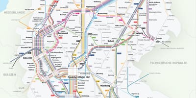 Alemanha mapa ferroviário suburbano