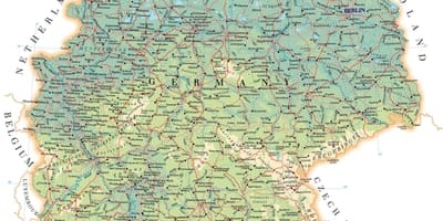 Rotulado mapa da Alemanha